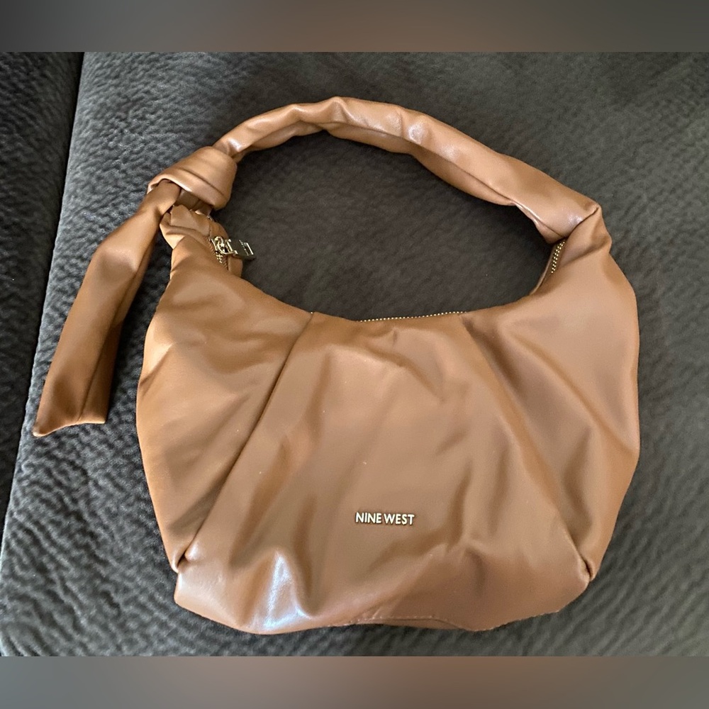 Nine West Cognac Knot-Handle Shoulder Bag